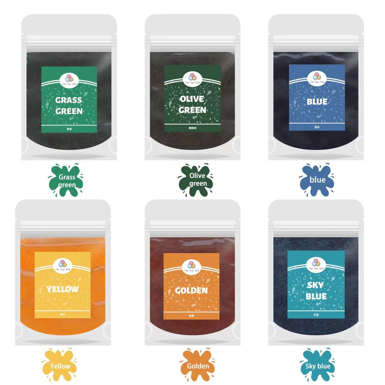10 г 6 пакетов/набор Порошок пигмента для окрашивания ткани Для обновления одежды Окрашивание Льняных Джинсовых Текстильных Тканей Тай-дай Ручная работа