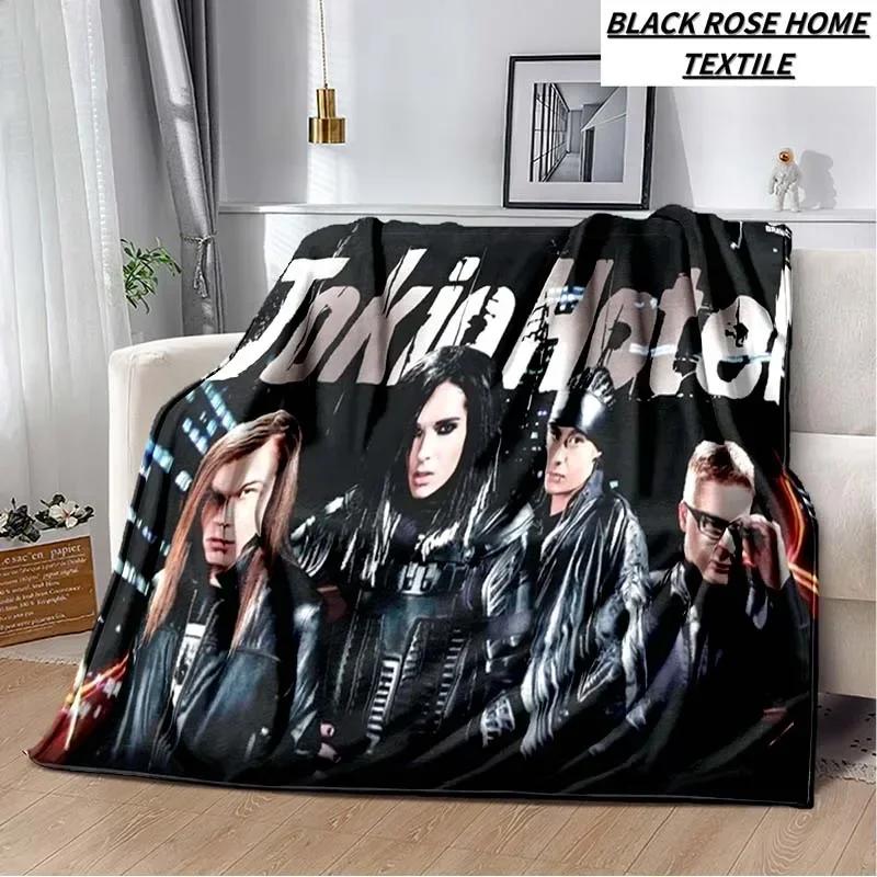 Coperta Artistica di Moda Tokio Hotel Rock Band Lenzuolo di Lusso per Camera da Letto Coperta Calda per Viaggi all'Aperto Campeggio Picnic Pausa Pranzo