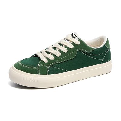 Fashion Harajuku Style Green Men Canvas Shoes Designer Skateboard Flats Sneakers Man Breathable Vulcanized Shoes Men Low Casual Shoes