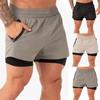 Men's Gym Sports Training Shorts With Breathable Mesh And Zippered Pockets