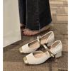 Mary Jane Shoes Women'S Skirt Coarse Heel High Heel Sandals French Fairy Gentle Single Shoes