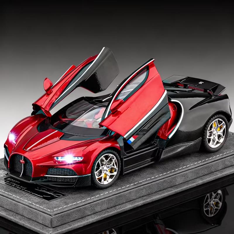 1/24 Bugatti Tourbillon Chiron Alloy Sports Car Model Diecast Metal Racing Super Vehicles Car Model Simulation Sound and Light Kids Gift