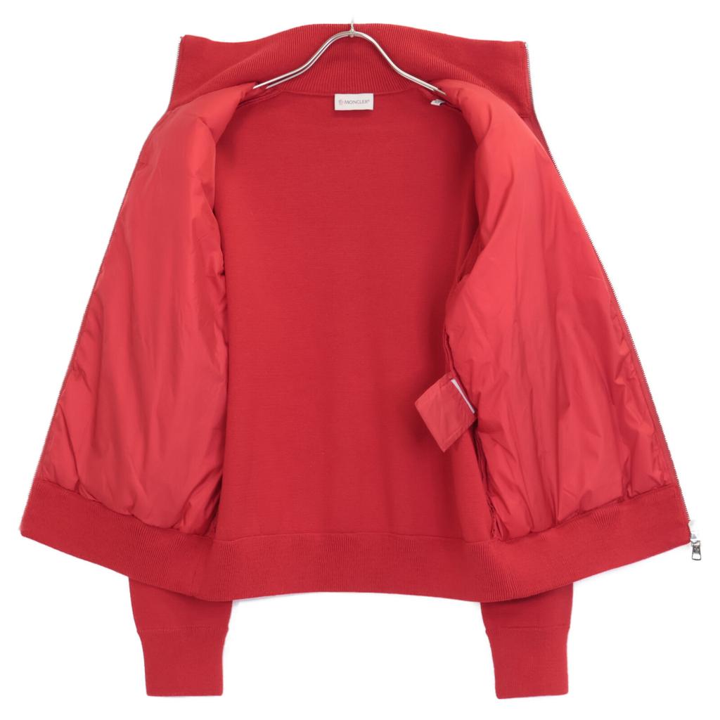 Moncler 2019 Red Wool X Nylon MAGLIONE TRICOT CARDIGAN Down Jacket Jacket M RedUsed