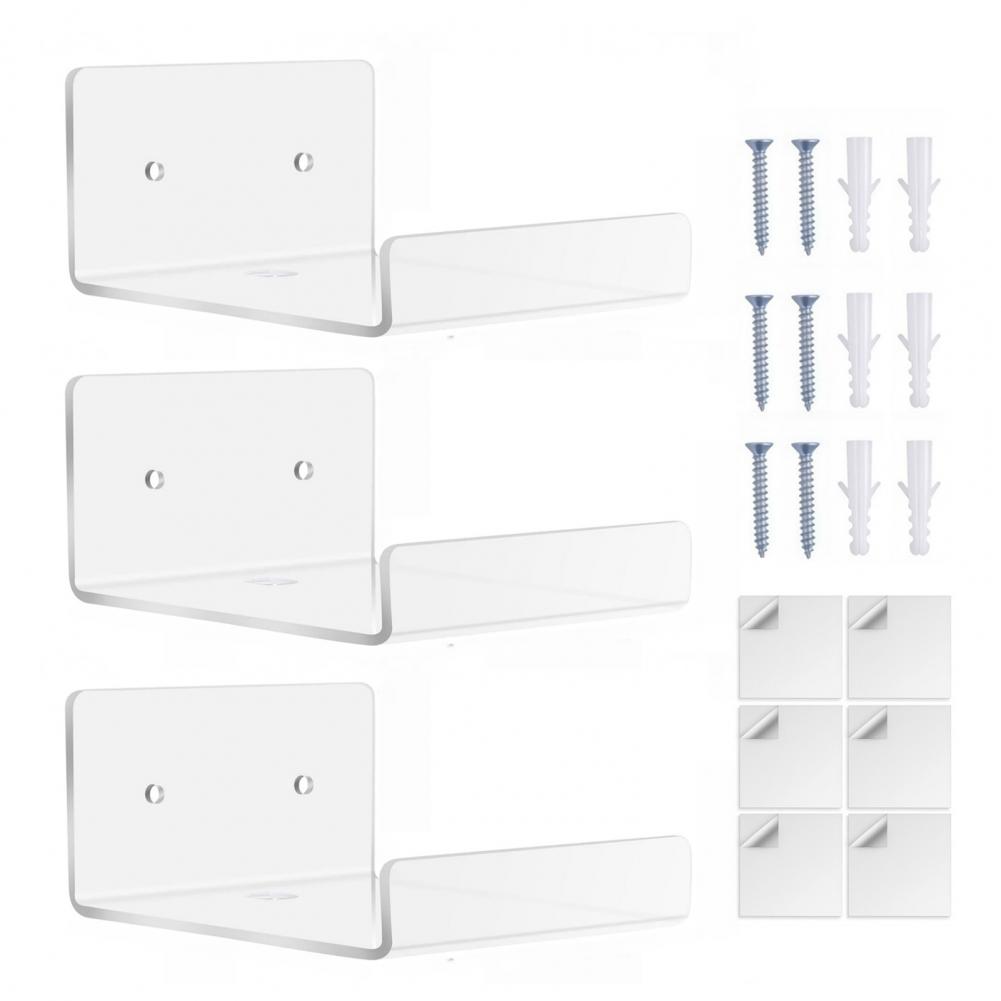 Wall Shelves with Mounting Accessories Easy Installation Wall Shelves Versatile Acrylic Wall Shelves for Small Space Storage