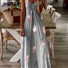 JPNTKY Moda Estiva Primaverile Senza Maniche Scollo a V Abiti Casual Design Internazionale