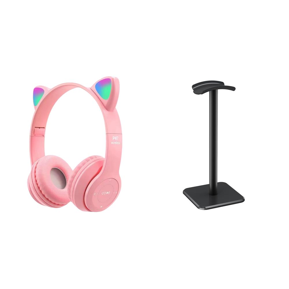 Aluminium Alloy Headphone Stand Holder Rack Space Saving Headset Stand Rack Desktop Organizer Display Earphone Hanger Bracket