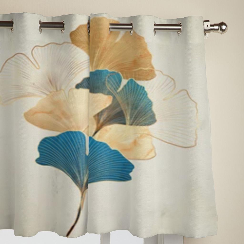 Ginkgoblätter im Vintage-Stil Fenstergardinen für Wohnzimmer Küche Moderne Vorhänge Heimdeko Jalousien Vorhänge