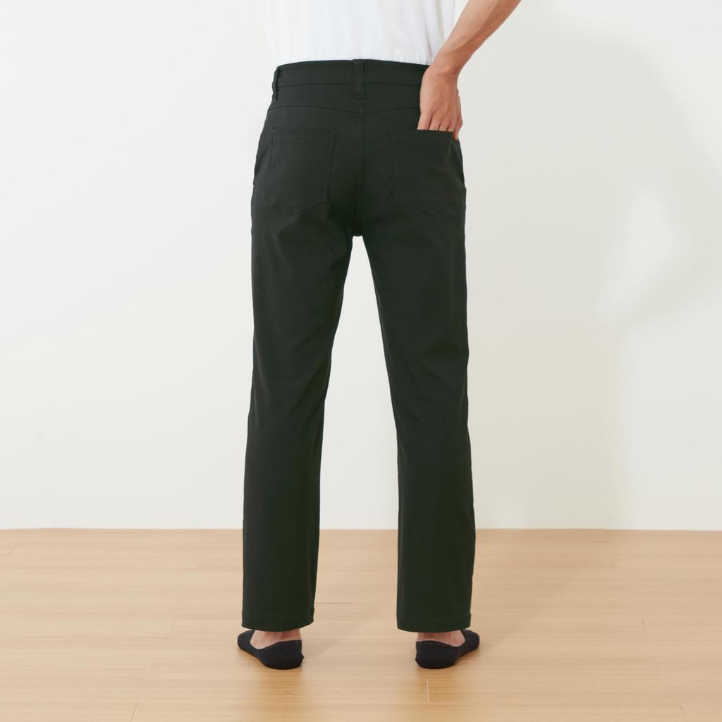 BODYWILD Stretch Slacks with Front Zipper, Straight Leg Pants, Belt Loops, Washable, Pockets, Men's BDV111