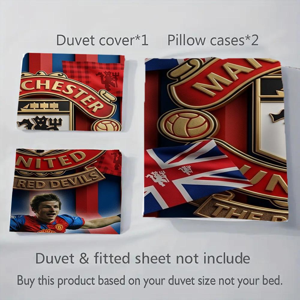 Glory Devils Rise Three-piece set (1 * duvet cover + 2 * pillowcase, without core) 2D Flat Duvet cover and pillowcase Bedding set Soft and comfortable
