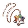 Handmade Wire Wrapped Six-Pointed Star Tree of Life Necklace with Natural Crushed Stone Crystal Beads