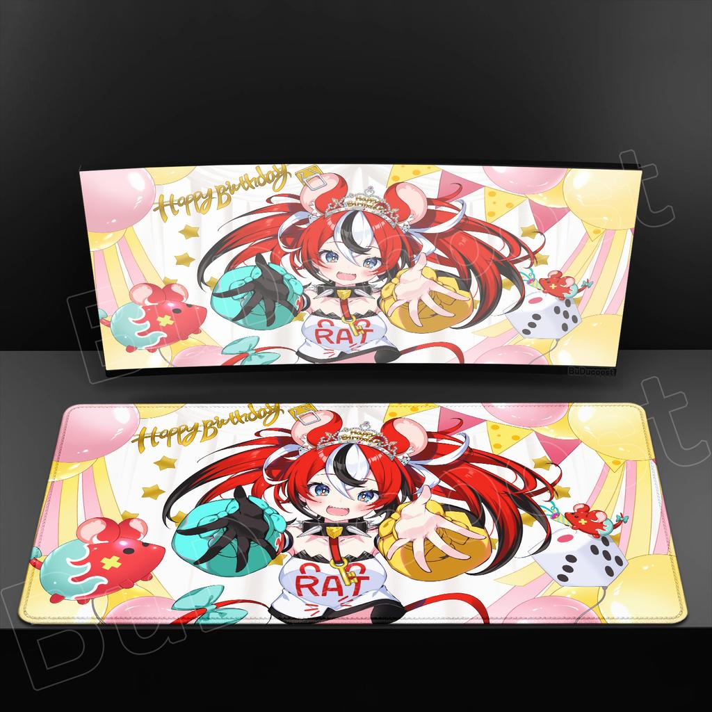 Game Office Accessories Non-Slip Rubber Edge locking Speed Large HD Kawaii Laptop Mat Hololive Hakos Baelz Mouse Pad Desktop Rug