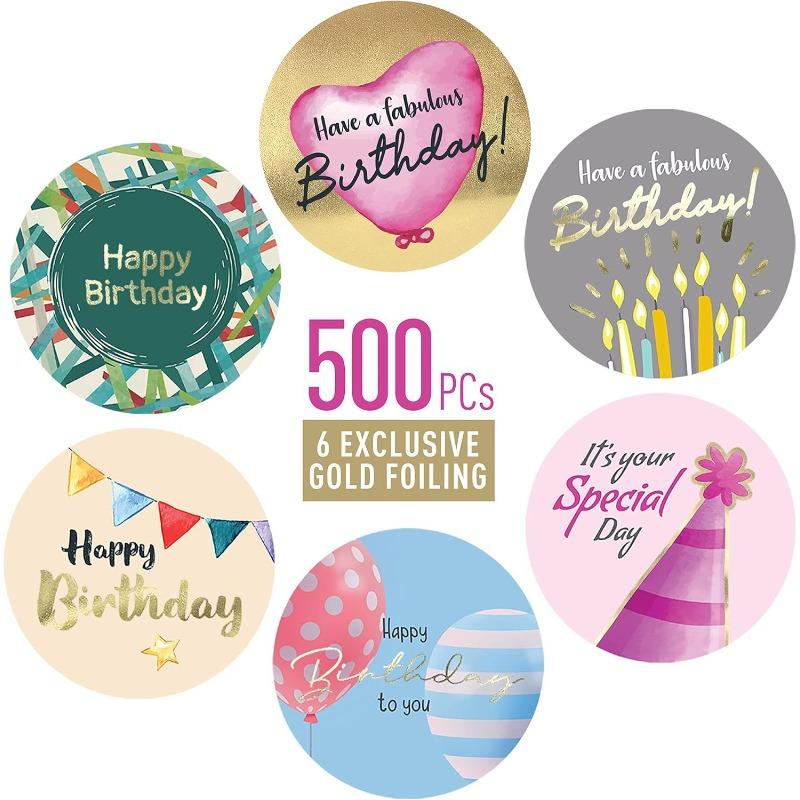 500pcs Stickers Per RollBirthday Celebration Balloons in a Party StyleSuitable for Gift BannersSealing StickersCard Boxes.