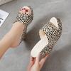 Fashion Slippers Women Heeled Sandals Ladies Shoes Heels Platform One Word Slipper Designer Wedge Suede Large Size Waterproof Summer New