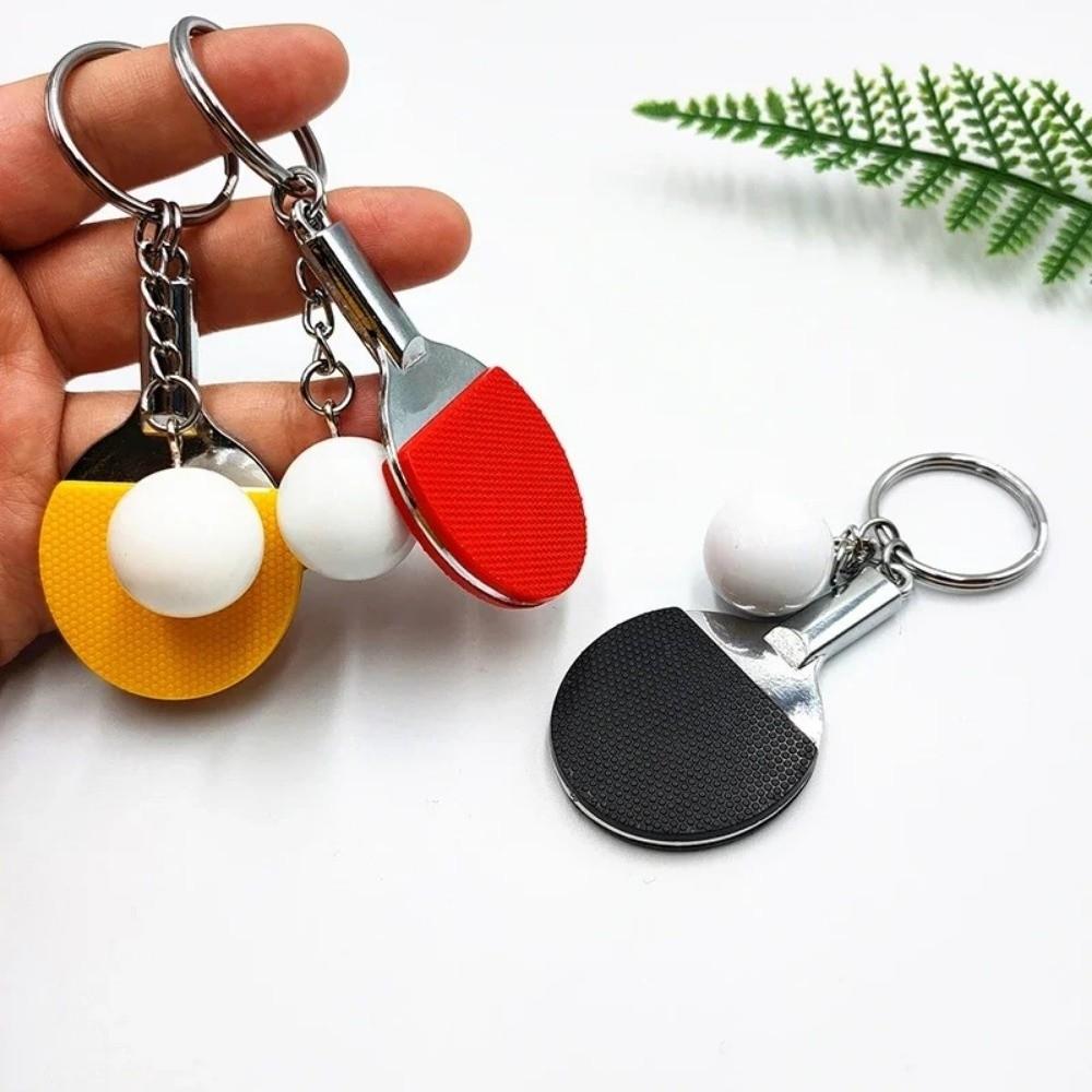 Ball Sports Fans Ping Pong Racket Pendants 7 Colors Bag Pendant Cute Key Ring  Gift Ornament