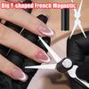 1/2Pc Double-Head French Cat Eye Nail Magnet Set Big Y-shaped 2 In 1  Crescent Moon Cat Eye's Magnet Stick DIY Gel Manicure Tool