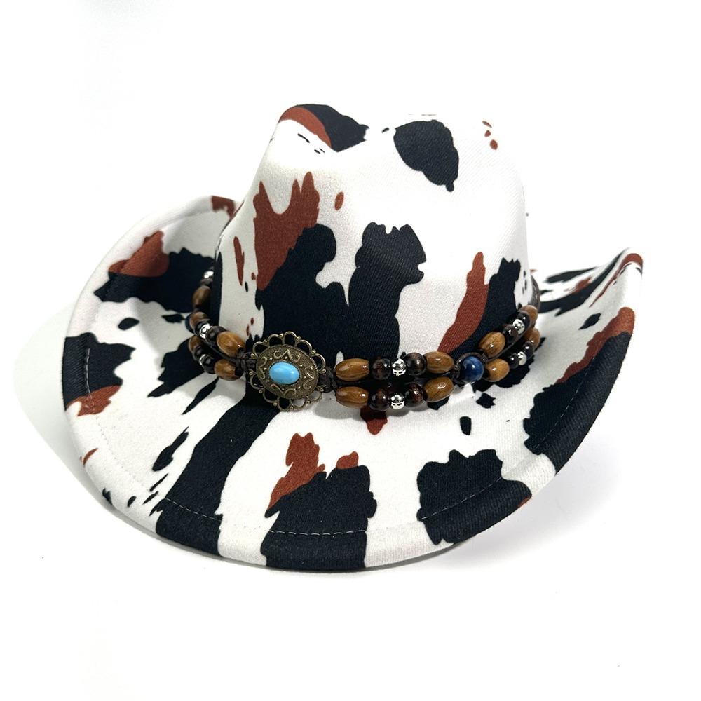 

New Artificial Suede Western Cowboy Hat Tibetan Style Felt Top Hat Curved Brim Soft Felt Cap Outdoor Riding белый