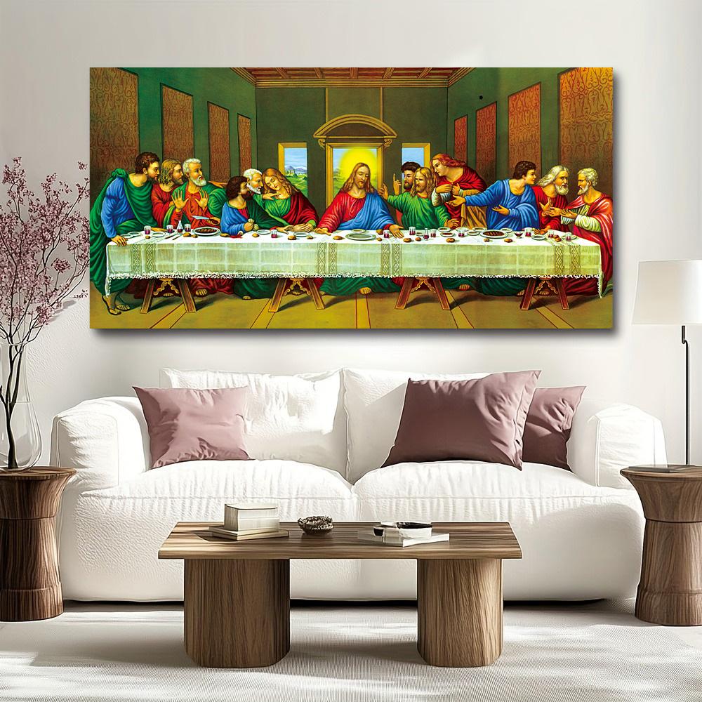 Jesus und Das Letzte Abendmahl Leinwandgemälde Jesus Christus Das Letzte Abendmahl Wandkunst Bilddruck Wohnzimmer Heimdeko Poster Geschenk