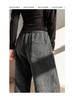 Women's Autumn/Winter 2025 Woolen Flannel Fleece-Lined Pants - Petite, Lazy, Thickened, Wide-Leg, Curved Leg Design.