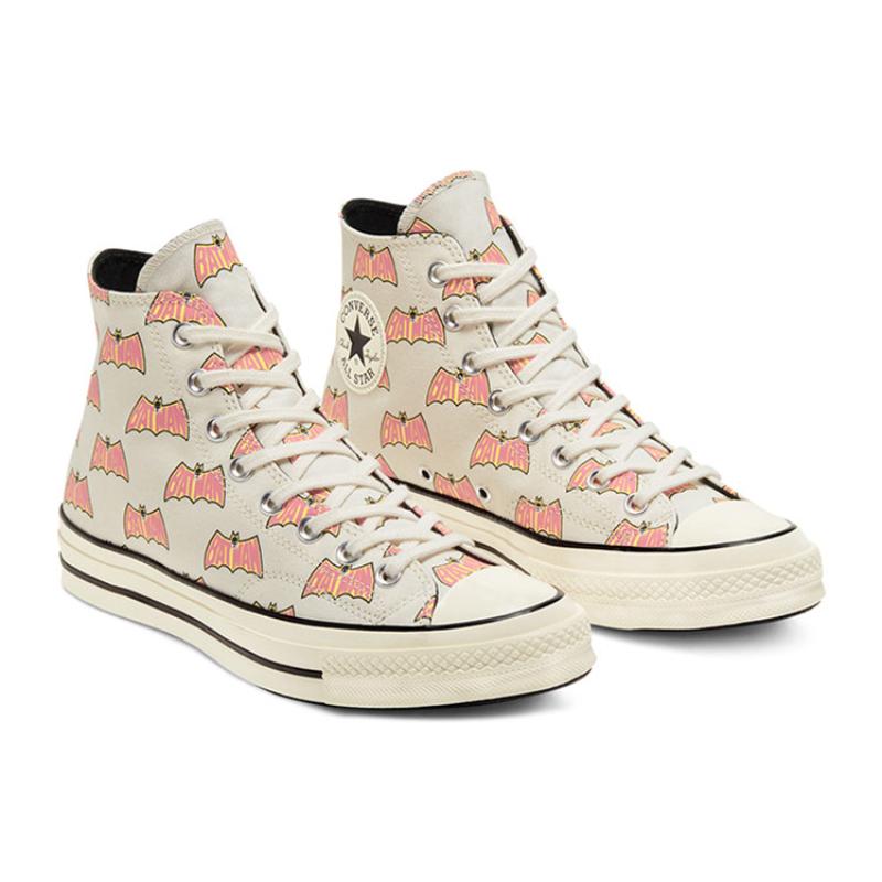 Batman 80ste Verjaardag x Converse 1970s Chuck Taylor All Star Hoge Canvas Schoenen Unisex Wit en Oranje
