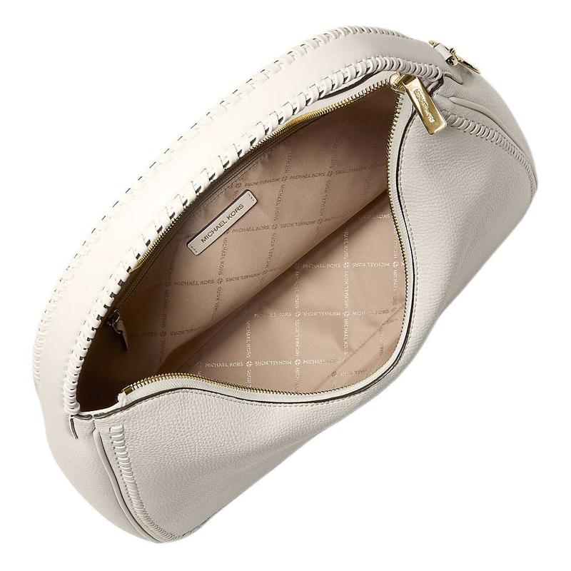MICHAEL KORS Nayla gold hardware PU shoulder bag medium women's cream