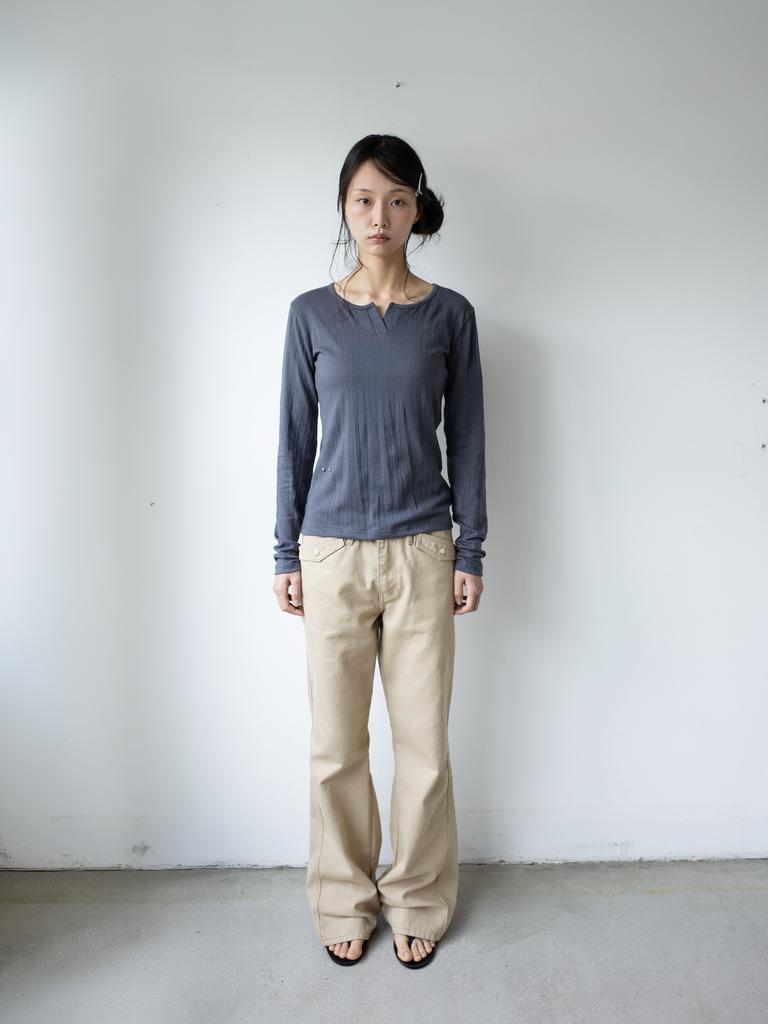 Onseuka Straight Flare Denim Pants (Honey Beige)