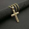 High Quality Womens Cross Necklace 316L Stainless Steel 60CM Chain Pendant Cross Gold Color Mens Necklace for Best Gift