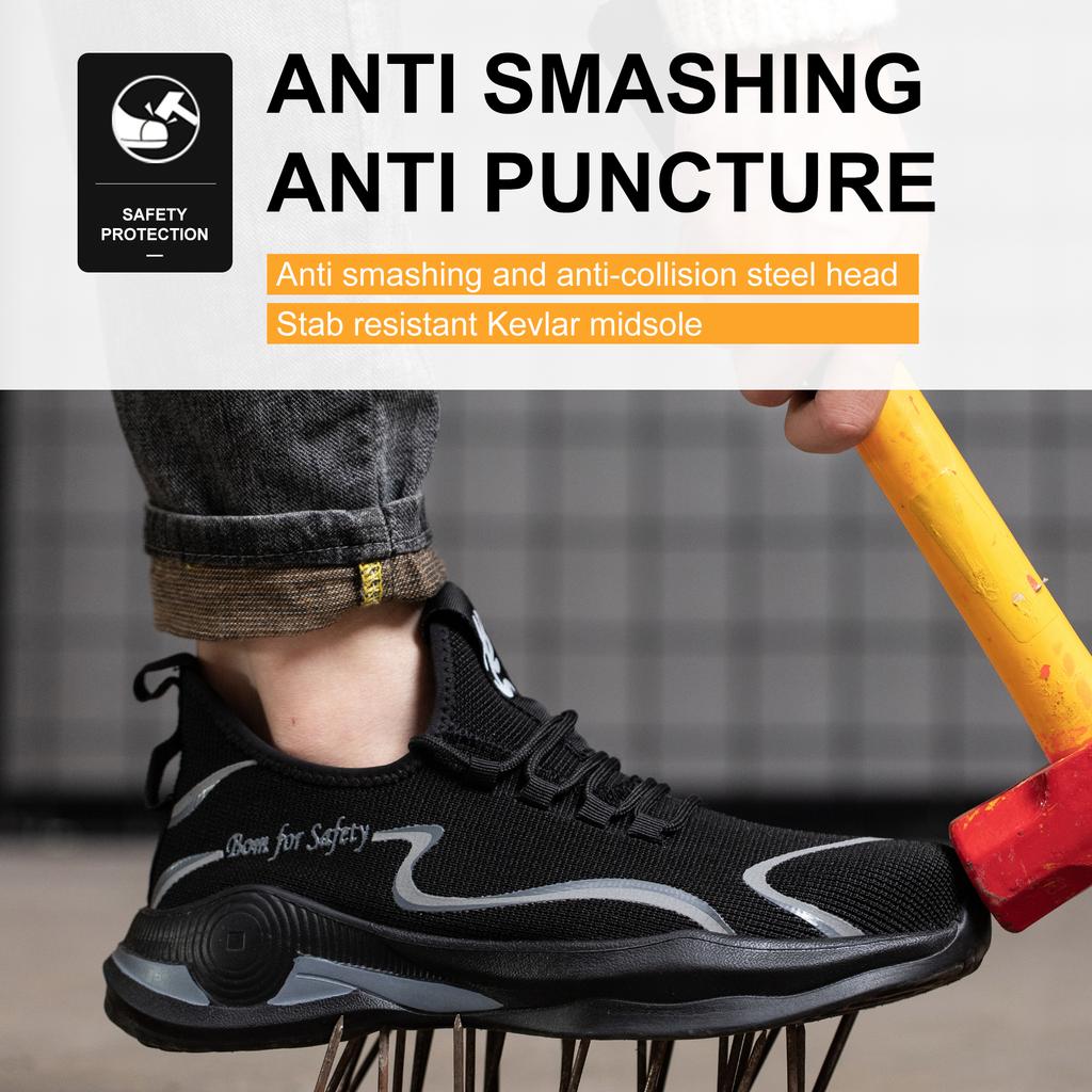 Work Boots Safety Steel Toe Shoes Men Safety Shoes Work Sneakers Indestructible Work Shoes For Men Steel Toe Cap Work Male Shoes