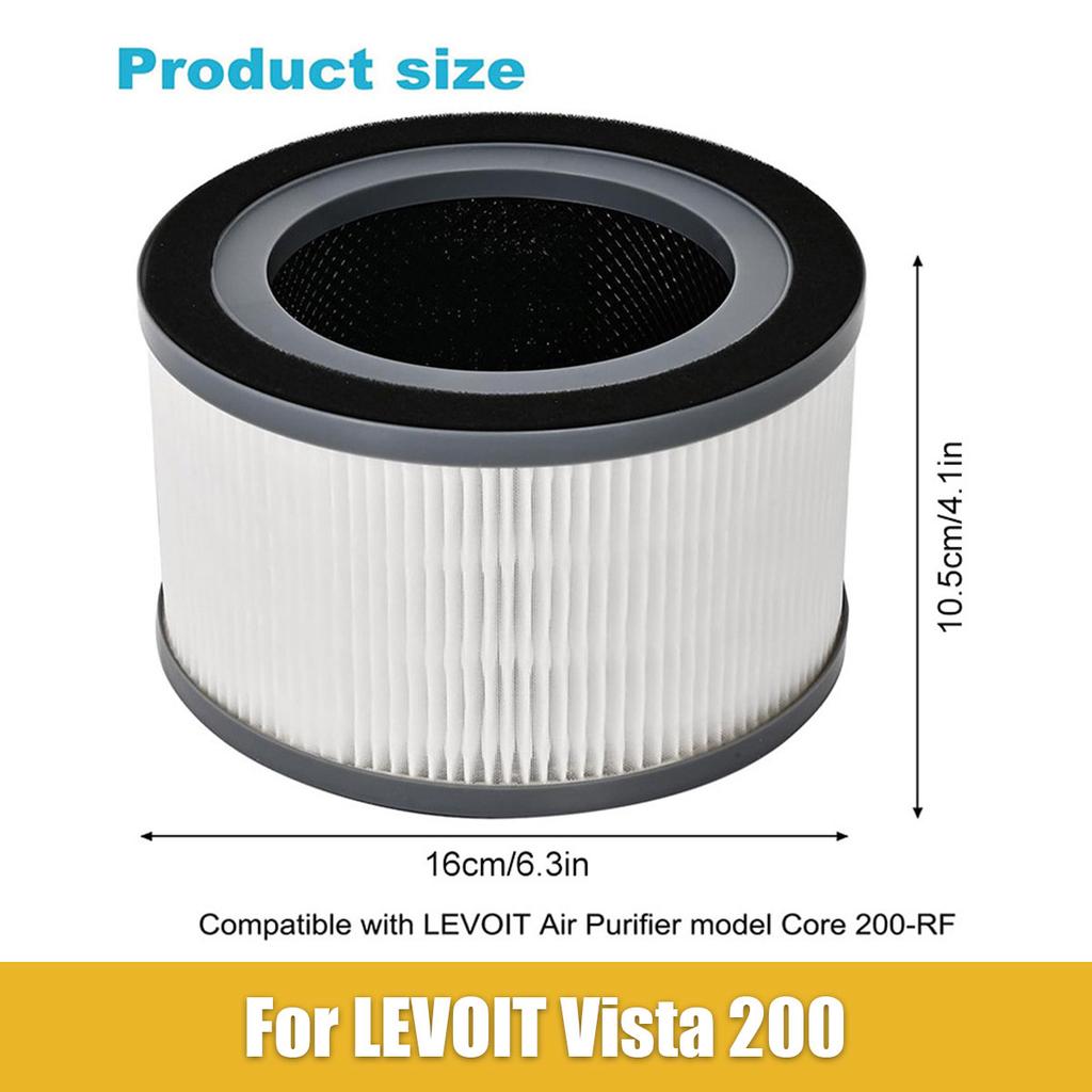 Filtr zamienny do oczyszczacza powietrza LEVOIT Vista 200 | 3-w-1 H13 True HEPA+Węgiel Aktywny Wyłapuje 99,97% Zanieczyszczeń, Alergenów, Zapachów
