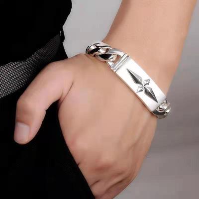 Men's Trendy, Simple, Versatile, Personalized Bracelet with Domineering and Niche Design, Thick and Heavy Heart Chain