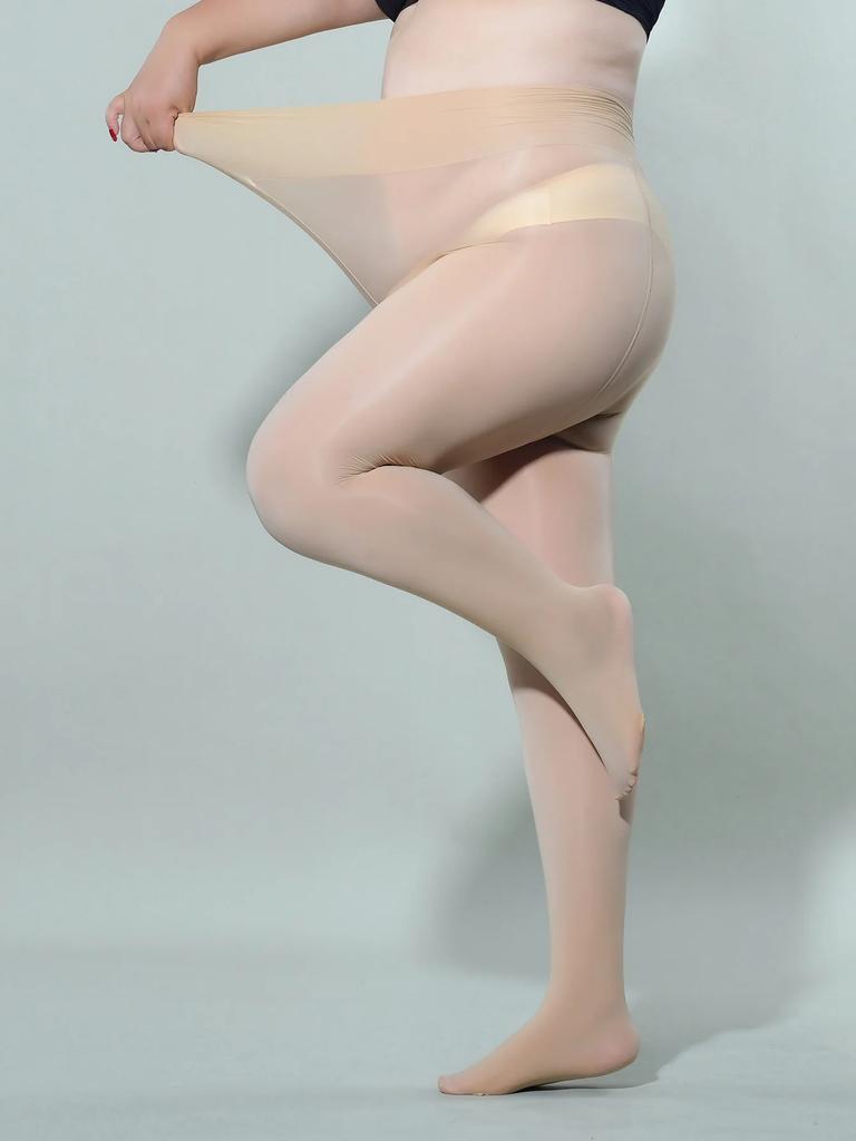Plus Size Tights Pantyhose for Women High Waist Stockings Oil Shiny Pantyhose 1X 2X 3X 4X 5X Polyester Woven Thin Hosiery