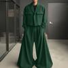 Sleeve Incerun Outfits Long Men Cropped Blazer And Long Wide Legs Pants Casual 2pcs Sets