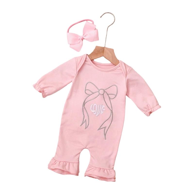 Lovely Infant Photo Session Outfit with Easy Snap Closure & Breathable FabricGentle Little Girl Photoshoot Romper set S