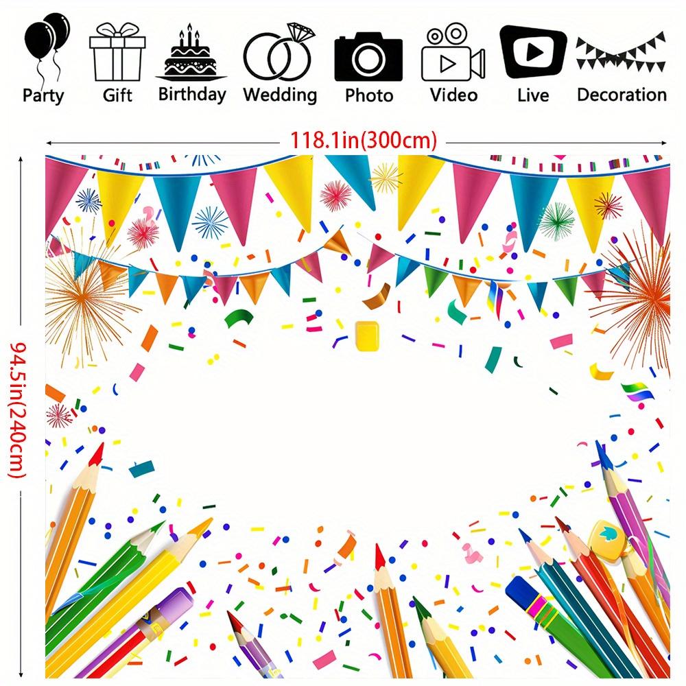 Welcome To School Banner - Polyester Welcome Back To School Photo Pavilion Background - First Day of School Decoration Supplies