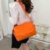 Korean Style Lightweight Shoulder Bag Solid Color Simple Square Bag Sweet Canvas Bag  Girls