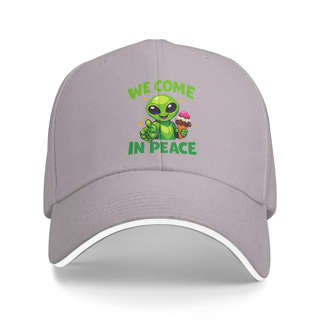 UFO We Come In Space Alien Baseball Cap  Unisex Women Design Trucker Hat Summer yk Retro Hunting Camping High Quality Caps