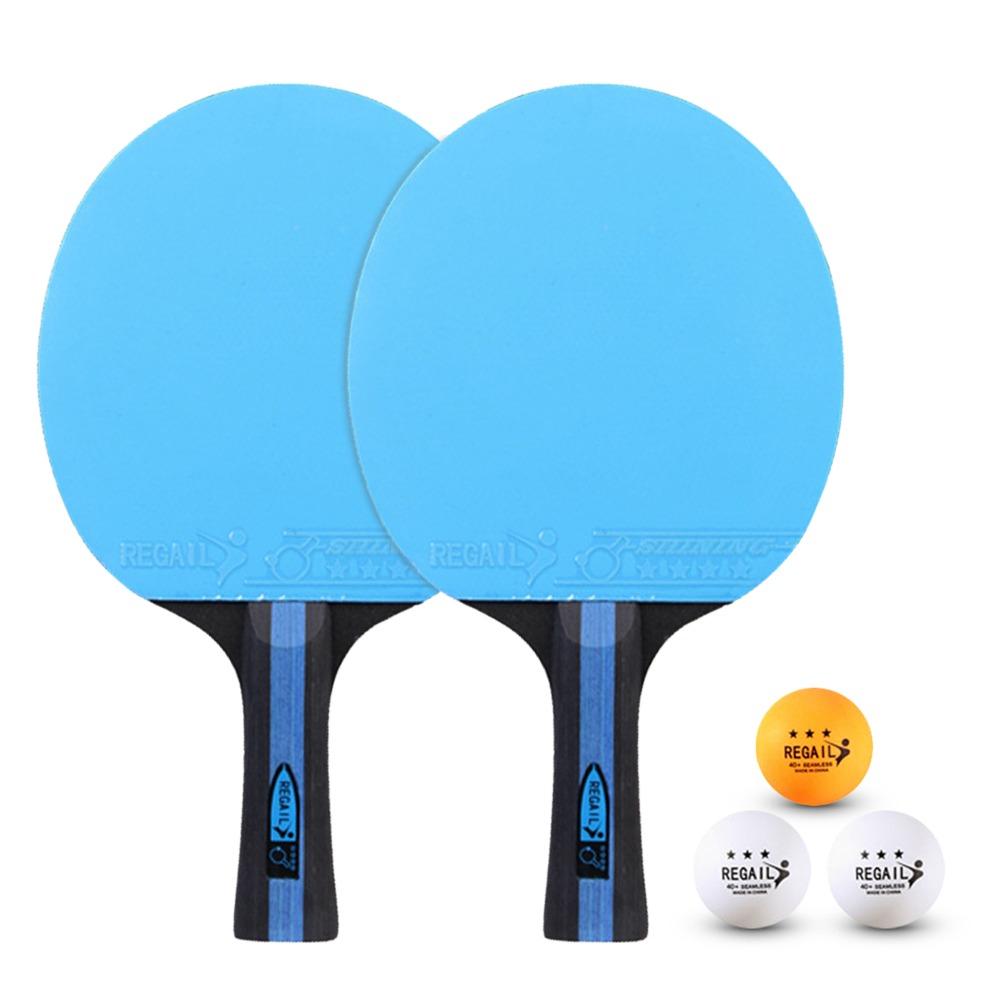 Double Sided Table Tennis Set Colorful Table Tennis Racket Ping Pong Rackets Casual Training