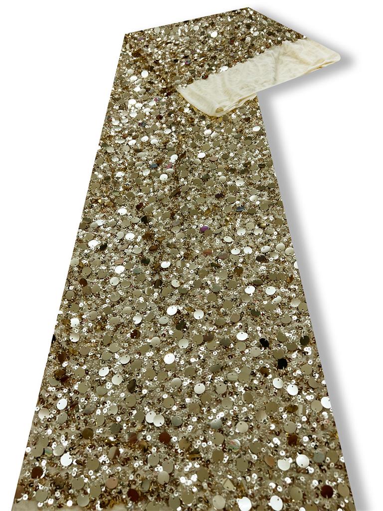 1 Yard 5+9mm Sequin Embroidery Lace Fabric for DiY Sewing Woman Wedding Dresses Clothes Fabrics Party Special Events Fabric