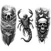 3pcs Temporary Tattoo Roses Black And Grey Realism Spider Butterflies Waterproof Long-lasting Body Stickers Thorns For