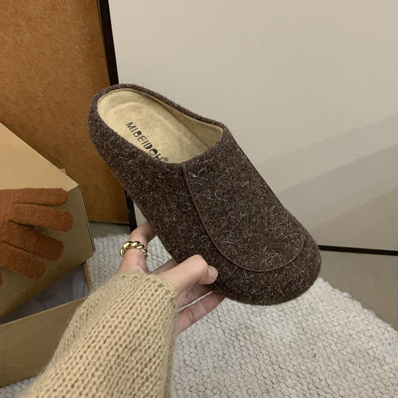 Fashion Winter Warm Ladies Flats Slippers Fur Shoes Casual Outdoor Indoor Fashion Furry Women Slippers Mules Female Slides Shoes