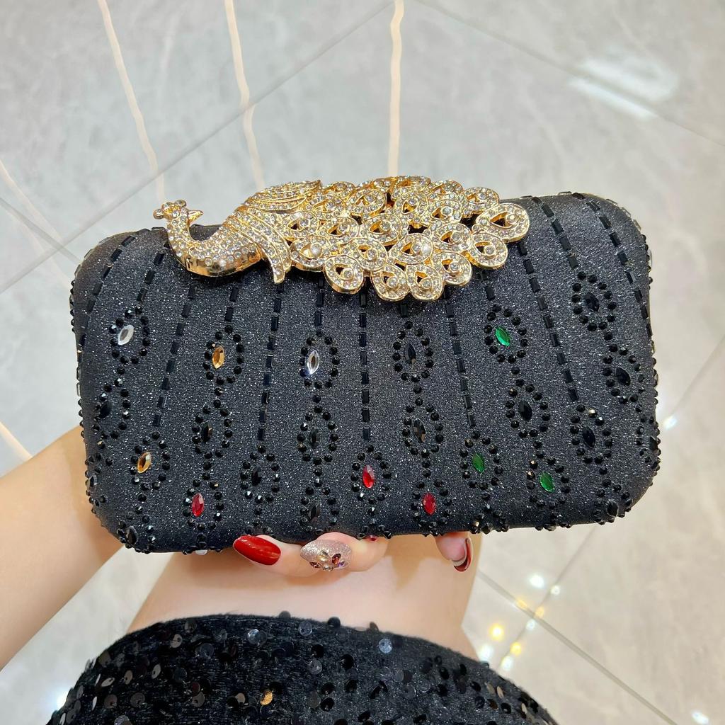 Bolso de Mano de Noche con Pedrería para Damas - Bolso Cruzado con Fragancia Estilo Francés - Bolso de Hombro Moderno