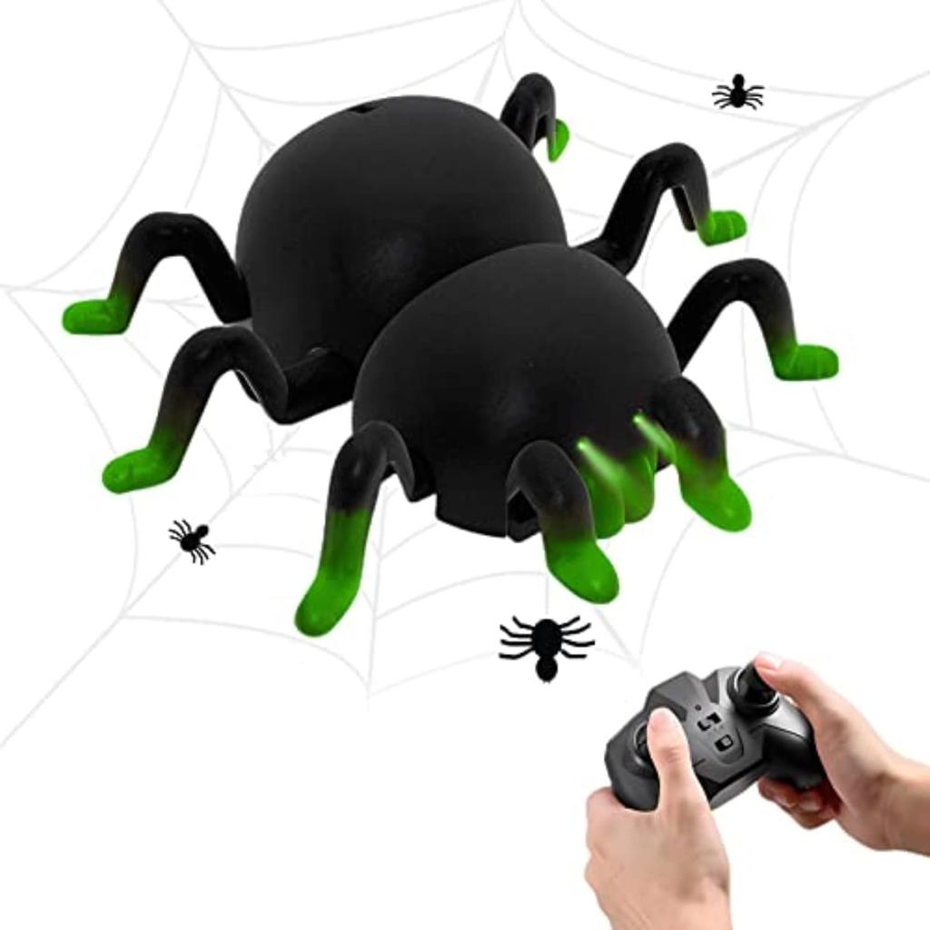 OBEST Spider Remote Controlled Electric RC Car with LED Lights, Wall Climbing, Fun Toy, Black (Green Foot), Ages 6+ (New Model)