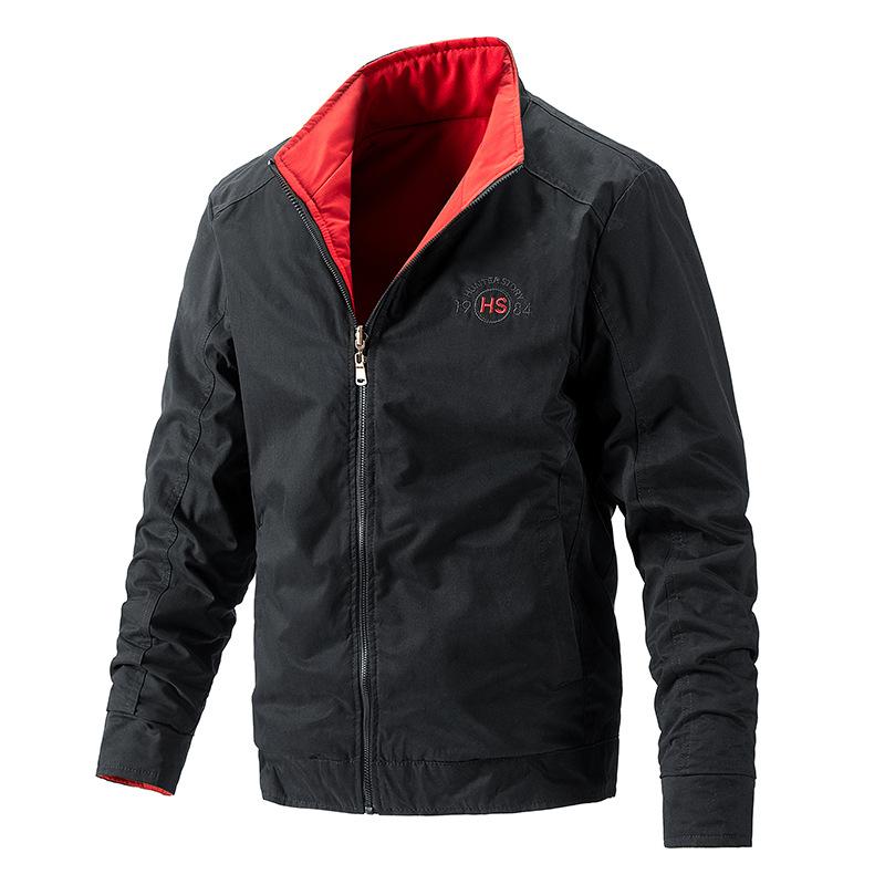 

Мужская весенне-осенняя повседневная ветровка, куртка-карго, легкая, с воротником-стойкой, военная куртка-бомбер, пальто для мужчин, застегивающаяся на молнию, куртка для активного отдыха с карманом M