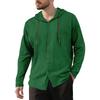 Men Solid Hooded Long Sleeve Loose Casual Breathable Quick Dry Shirt