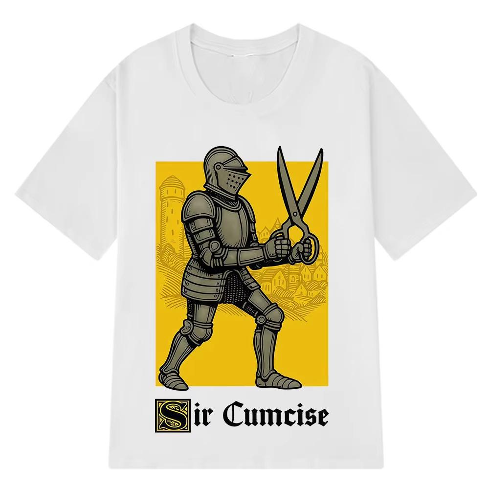 Sir Cumcise Funny Knight T Shirt Men Women Hip-hop T-shirts Summer Cotton Harajuku Casual Short Sleeves T-shirt Streetwear Tops