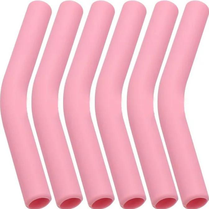 6pcs New High-end Metal Silicone Straw Covers 8mm Outer Diameter Food Grade Rubber Straw Covers Flex Elbow Hydraflow Straw