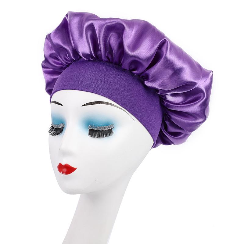 Versatile High-Elasticity Satin Care Cap: Postpartum, Headscarf, Shower & Sleep Cap for Women