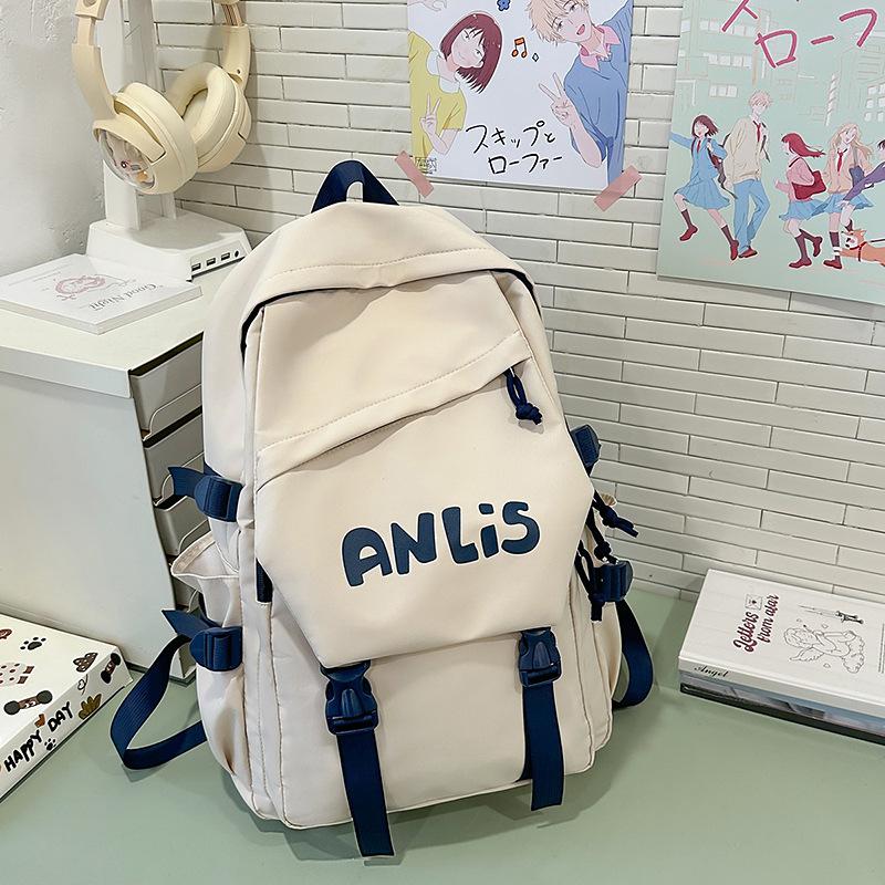 

Рюкзак для старшеклассников, легкий, простой, большой вместимости, для старшеклассников, японский, универсальный, для студентов колледжа, повседневный with pendant