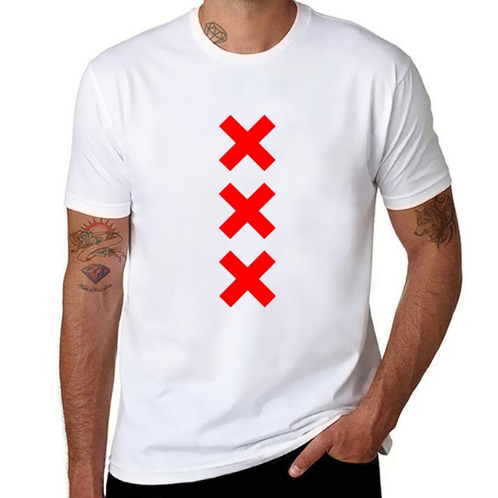 Amsterdam XXX Logo TShirt Big Size Crew Neck TShirt