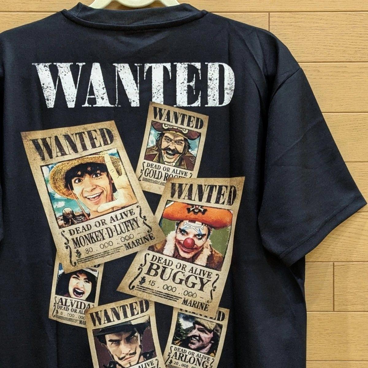 ONE PIECE Netflix Live Action T-Shirt XL Black WANTED Poster Luffy HOT TOYSJapan 3XL