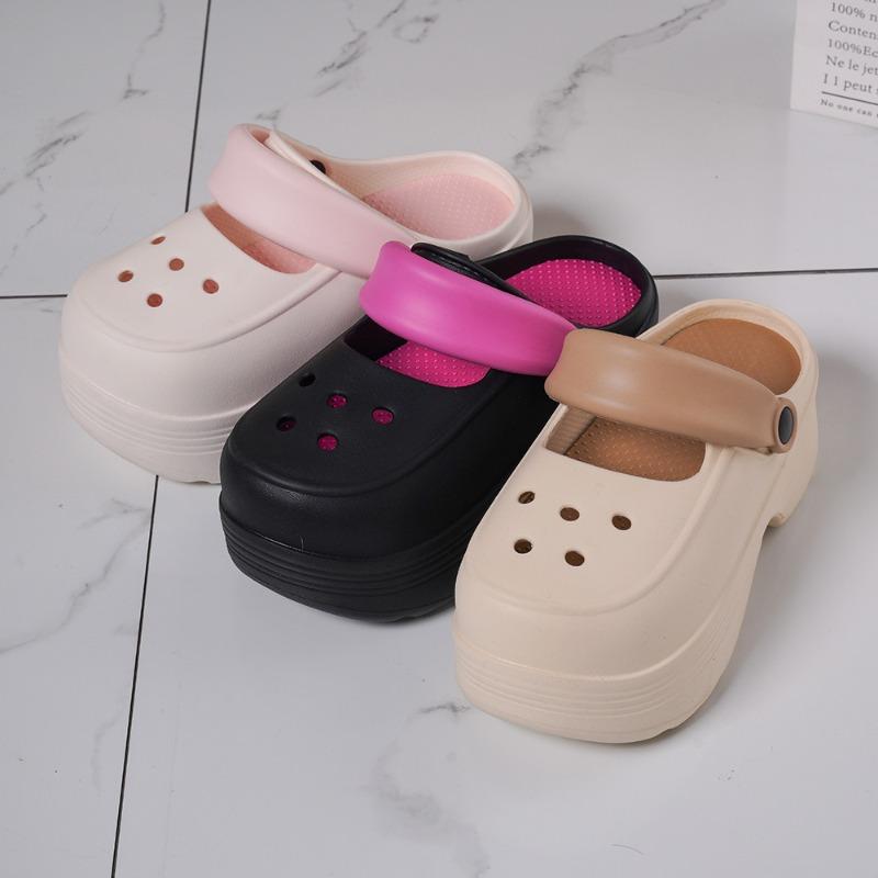 New Summer Hole Shoes Women's Outdoor Home Leisure Fashion Thickened Non-slip Wear-resistant Eva Slippers Sandals